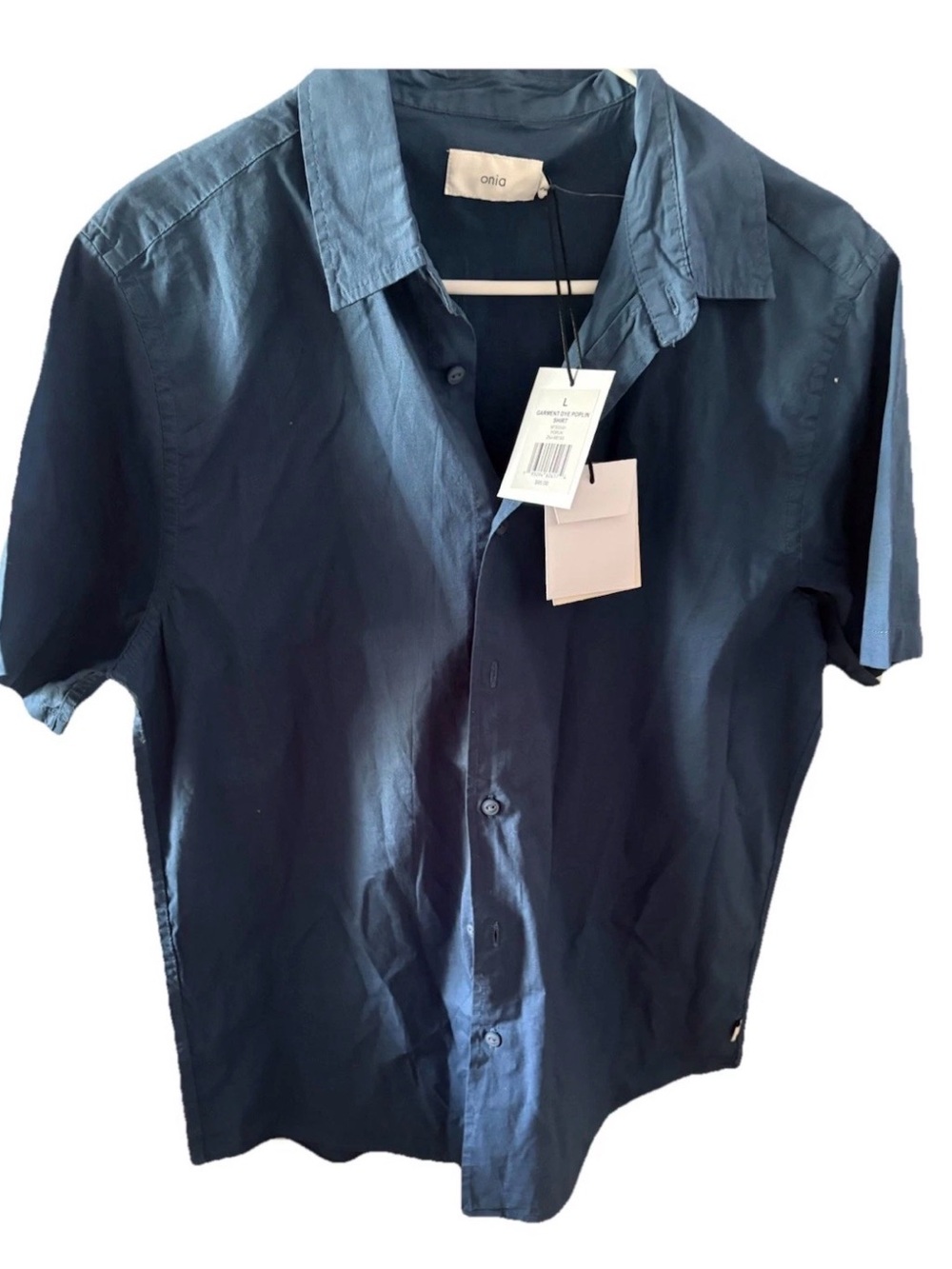 Onia Men's Short Sleeve Button-Down Shirt - Deep Navy L